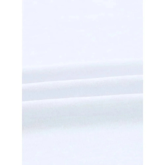 Women's White Half Sleeve Round Neck Casual Summer Basic Tees T-Shirt - Picture 4 of 4